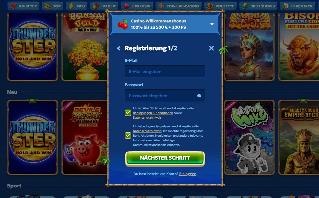 Casino Pandido: Anmeldung und Login — Pandido Casino